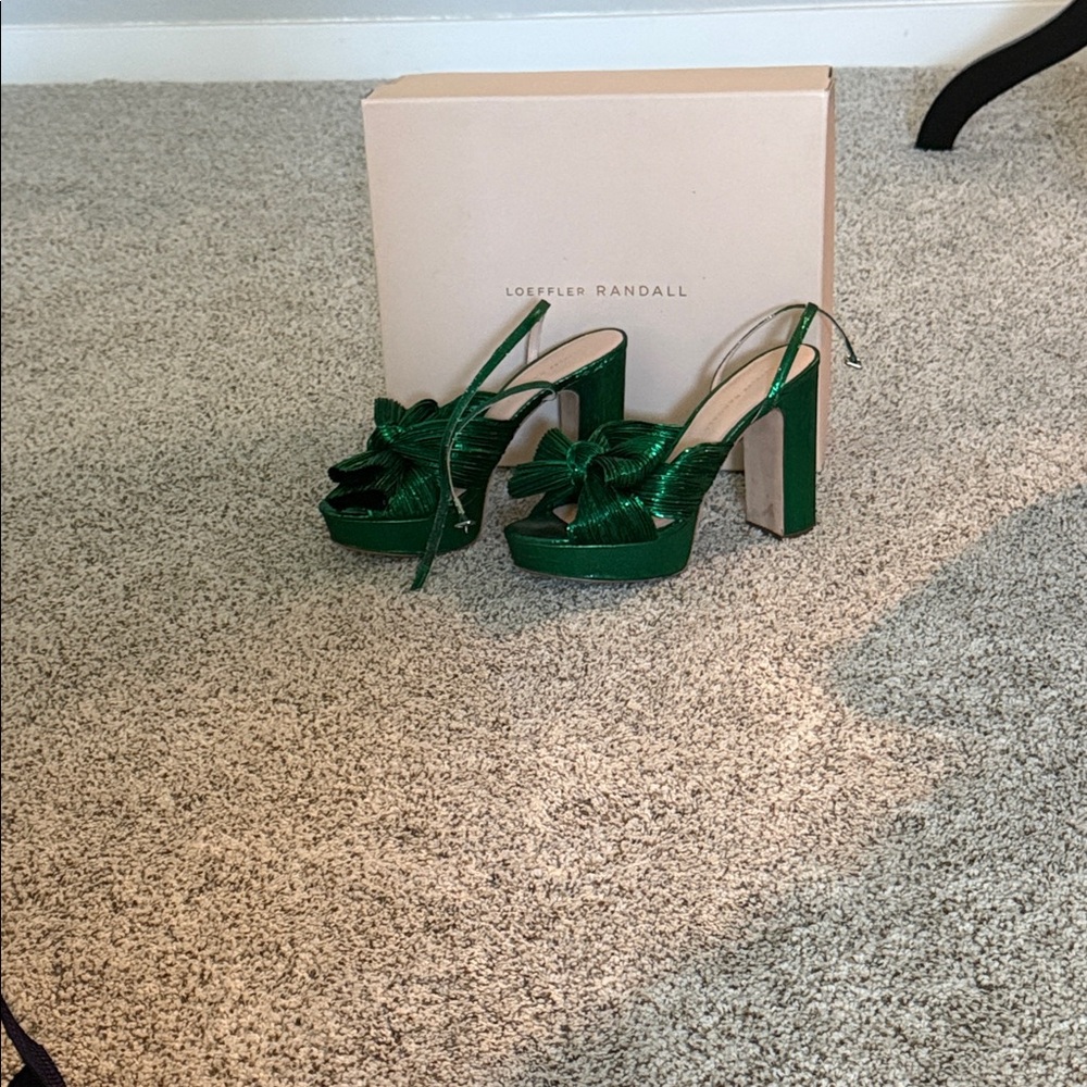 Loeffler Randall Emerald Green Platform Sandals